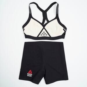 Reebok CrossFit Women’s 2 Piece Training Set Sample Sports Bra Shorts Size S